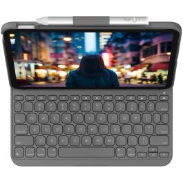 Logitech Slim Folio Funda con Teclado Bluetooth para iPad 10.ª Generación Gris QWERTZ DE