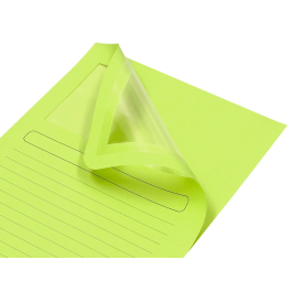 Q-connect Subcarpeta Cartulina Verde DIN A4 con Ventana Transparente 120 gr Certificado Blue Angel