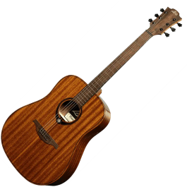 LAG Guitarra Acústica Dreadnought Tramontane 98 - Tapa Maciza de Caoba, Fondo y Laterales de Caoba