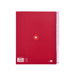 Antartik Cuaderno espiral A4 forrado 120 hojas 90 gr color frambuesa