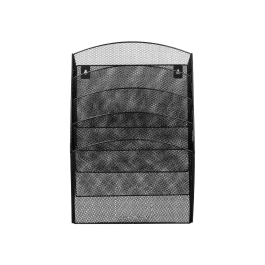 Q-connect Expositor Mural de Pared 5 Bandejas DIN A4 Negro 9,3x31,5x44 cm