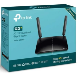 TP-Link Router Inalámbrico 4G+ Archer MR600 AC1200 Mbps Dual Band Gigabit 4G LTE Cat6 WiFi 802.11a/n/ac/b/g/n Doble Antena