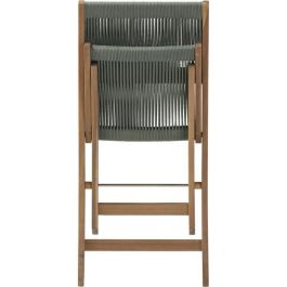MAKENA MAKENAOLIVE Conjunto de Bistró Plegable de Madera de Acacia FSC con Cuerda Verde Oliva para 2 Personas