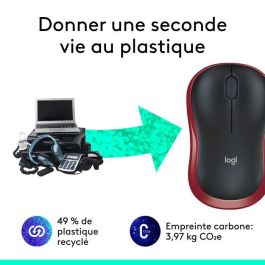 Logitech M185 Ratón Inalámbrico RF Plug-and-Play Rojo con Nano Receptor USB, Ergonómico, Fiable, Batería 1 Año
