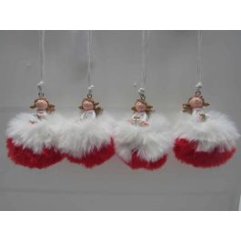 DKD Home Decor Decoración Colgante Navidad Fantasía Ángel, Marrón Rojo Blanco, Resina/Poliéster, 8x10x8 cm, Surtido 12 Unidades. Precio: 11.51436. SKU: B1AP8M8TVM