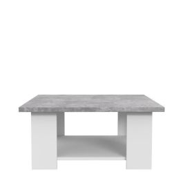 Mesa de centro PILVI - Hormigón blanco y gris claro - L 67 x P 67 x A 31 cm Mesa de centro PILVI - Hormigón blanco y gris claro - L 67 x P 67 x A 31 cm