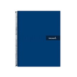 Cuaderno Espiral Liderpapel A4 Crafty Tapa Forrada 80H 90 gr Cuadro 4 mm Con Margen Color Azul Marino