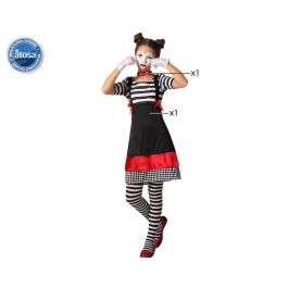 Disfraz de Mimo para Niña Blanco y Negro a Rayas, Infantil 3-4 Años - Temática Circo, 2 Piezas: Vestido y Cuello Disfraz de Mimo para Niña Blanco y Negro a Rayas, Infantil 3-4 Años - Temática Circo, 2 Piezas: Vestido y Cuello