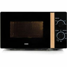 Domo DO2820 Horno microondas 20L 700W, temporizador 35 min, función descongelación, acabado madera negra, 44x35.8x25.8 cm