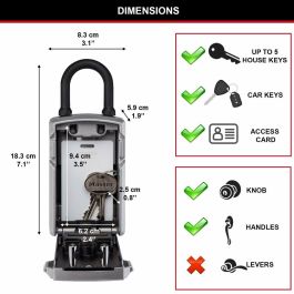 Master Lock Caja de llaves conectada Bluetooth, Código Digital y App Vault Home con Asa para compartir llaves.