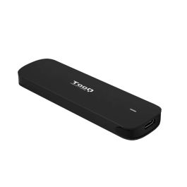 TooQ TQE-2201B Caja Externa USB 3.1 Gen2 para SSD M.2 NVMe PCIe (2230/2242/2260/2280) Sin Tornillos, Incluye Cables USB-C y USB-A, Negro