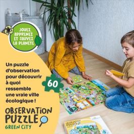 Adventerra GEO7640179640503 Puzzle de Observación Ciudad Verde, Juego Educativo Ecológico sobre Ciudades Sostenibles con Póster