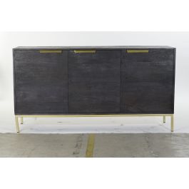 DKD Home Decor Buffet Moderno Negro Dorado 41 x 77 x 145 cm