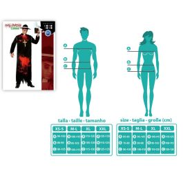 Disfraz Cura Sangriento Halloween para Hombre Adulto Talla M-L - Incluye Sombrero y Sotana