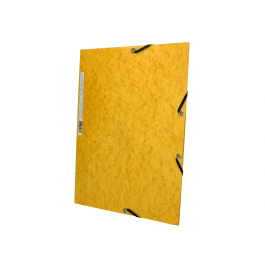 Q-connect Carpeta KF02166 Cartón Símil-Prespán con Gomas y Solapas, 320x243 mm, Amarilla, Formato A4