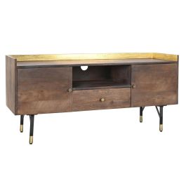 Mueble de TV DKD Home Decor Marrón oscuro Metal Madera de mango (130 x 45 x 60 cm) Precio: 370.69000012. SKU: S3034419