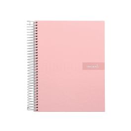 Cuaderno Espiral Liderpapel A4 Crafty Tapa Forrada 80H 90 gr Cuadro 4 mm Con Margen Color Rosa 5 unidades