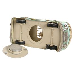DKD Home Decor Vehículo Decorativo Vintage de Metal con Portavela 9x11x20 cm Set de 3 Unidades Colores Surtidos