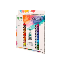 Liderpapel Pintura de Acuarela Caja 24 Tubos de Aluminio 12 ml Colores Surtidos