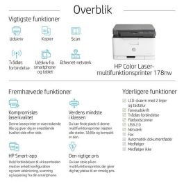 HP 178nw Impresora Multifunción Láser Color Wi-Fi, Compacta, Escanea, Copia, Imprime desde Móvil, Alta Calidad Color
