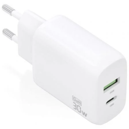 AISENS - CARGADOR GaN 30W, 1xUSB-C PD3.0 QC4.0, 1xUSB-A QC3.0, BLANCO Precio: 5.79000004. SKU: B1G9H8T2Z2