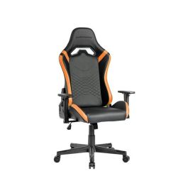 Mars Gaming Silla Gaming Pro Negra Naranja, Polipiel, Pistón Gas Clase 4, 150kg, 2D, Cojines Terciopelo, Altura Regulable, hasta 190cm