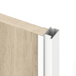 Emuca Kit de herrajes para armario de 2 puertas correderas y cierre suave Placard 74, modelo tirador Sharp, espesor 19mm, tableros no incluidos, Pintado blanco