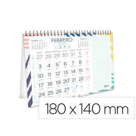 Calendario Espiral Triangular Liderpapel De Sobremesa Serie Joven 2025 14x14 cm Papel 128 gr Con Pegatinas