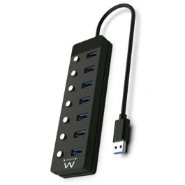 Ewent Hub USB 3.0 7 Puertos EW1147 - 5Gbps, Retrocompatible con USB 2.0/1.0, Interruptores Independientes, Incluye Adaptador USB-A a Tipo C Precio: 27.95000054. SKU: B1JX579ZHL