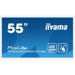 iiyama TF5539UHSC-W1AG Monitor Táctil 55" 4K Ultra HD LED IPS Blanco, HDMI+DP, Multitáctil 15 puntos