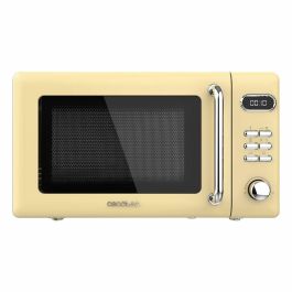 Cecotec 01713 Microondas con Grill Digital, 700W de Potencia, 20L de Capacidad, para Encimera, Color Amarillo, 8 Programas Automáticos