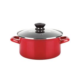 Fagor Olla Optimax Ø20x10 cm, Acero AISI 430, Antiadherente Xylan Plus, Rojo