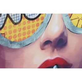 DKD Home Decor Cuadro Moderno Multicolor Pintado a Mano Lienzo/PS/Abeto 3.7 x 122 x 82 cm (2 Unidades)