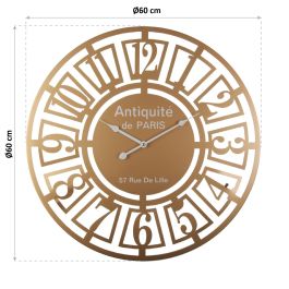 Reloj Pared Metal Dorado Versa 60CM (2 Unidades) Reloj Pared Metal Dorado Versa 60CM (2 Unidades)