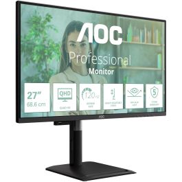 AOC Q27P4U Monitor de 27" Wide Quad HD 2560x1440 4ms 120Hz IPS con 2xHDMI, DP y USB Lift Negro