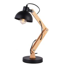 Edm Flexo Vintage Tipo Arquitecto Madera/Metal E27 60W Ø16x52cm Negro Precio: 50.79000047. SKU: S7902691