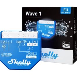 Shelly Qubino Wave 1 Relé Interruptor Inteligente 1 Canal Empotrable Z-Wave 16A para Hogar Domótica