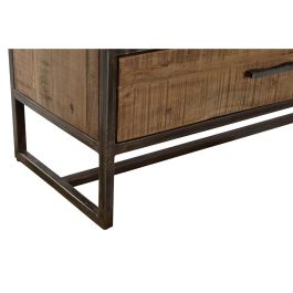 Estantería DKD Home Decor Negro Metal Marrón Acacia 145 x 35 x 190 cm