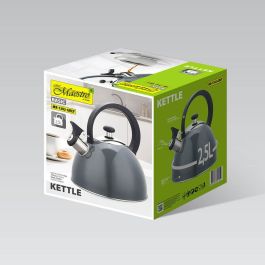 Tetera Feel Maestro MR-1302-GREY Negro Gris Acero Inoxidable 2,5 L Tetera Feel Maestro MR-1302-GREY Negro Gris Acero Inoxidable 2,5 L
