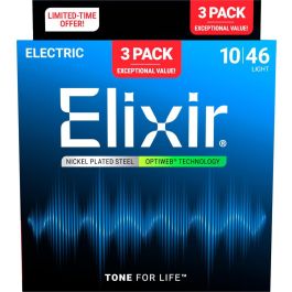 Elixir Cuerdas Guitarra Eléctrica Optiweb Nickel Plated Steel Light 10-46 - Pack 3 Juegos Precio: 30.50000052. SKU: B1HPQTJLL4