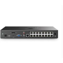 TP-LINK 16 CHANNEL POE+ NETWORK VIDEO RECORDER SPEC:4K HDMI VIDEO OUTPUT &amp; 16MP DECODING CAPACITY; 24/7 CONTINUOUS RECORDING; 16-CHANNEL REAL-TIME LIVE VIEW; 16-CHANNEL SIMULTANEOUS PLAYBACK; H.265+; ONVIF ENSURES COMPATIBILITY; PLUG &amp; PLAY; REMOT