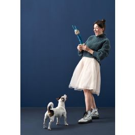 Hunter Juguete para Perro Granby Turquesa con Chirriador y Cuerda Antideslizante. Agarrar y Lanzar Fácil, Para Perros Pequeños y Grandes.