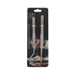 Set de 2 Pinzas para Cocina y Servir Acero Inoxidable 18 y 16 cm - My Bar (24 Unidades) Set de 2 Pinzas para Cocina y Servir Acero Inoxidable 18 y 16 cm - My Bar (24 Unidades)