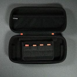 Konix 3328170304351 Estuche protector y de transporte para Consola Nintendo Switch 2, con red para accesorios y 8 compartimentos para juegos, Negro