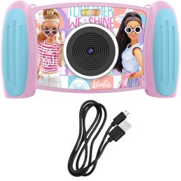 KIDS LICENSING Cámara Digital Interactiva Barbie, Zoom x4, 5 Megapíxeles, Resolución 1080p, Filtros Divertidos, Reproductor MP3