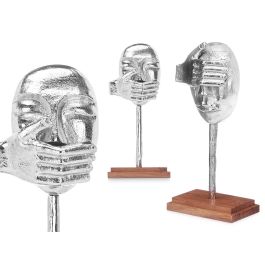 Figura Metal Mano Boca Plata con Soporte Madera Giftdecor 17x33.5x10 cm (6 Unidades) Figura Metal Mano Boca Plata con Soporte Madera Giftdecor 17x33.5x10 cm (6 Unidades)