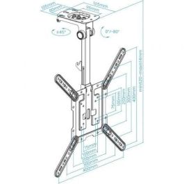 TooQ LPCE1123TSLI-B Soporte de Techo Giratorio Inclinable para TV 23-55 pulgadas, hasta 20kg, Altura Ajustable 520-614mm, Negro TooQ LPCE1123TSLI-B Soporte de Techo Giratorio Inclinable para TV 23-55 pulgadas, hasta 20kg, Altura Ajustable 520-614mm, Negro