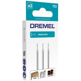 Dremel Fresas Grabadas Lote de 3 113 para Grabado Detallado en Madera, Plástico y Metal Blando