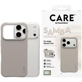 PanzerGlass CARE Fashionable MagSafe iPhone 17 Pro Vanilla. Funda TPU Beige, Antigolpes y Antirayaduras, 100% Reciclado