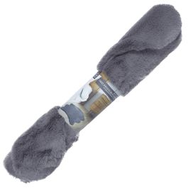 Home Deco Factory Alfombra Pelo Gris Imitación Piel Forma Animal Suave 60x90 cm